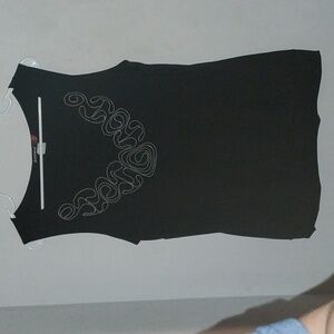 Elegant Black Embellished Tank Top
